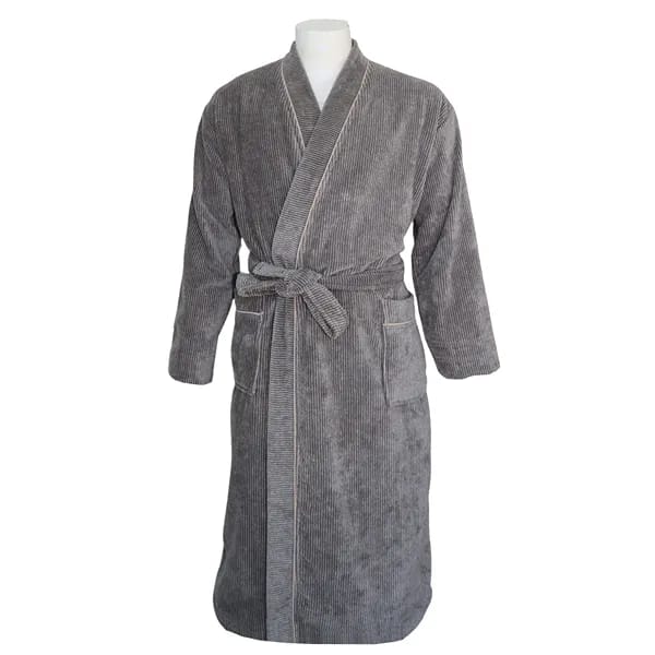 Wefa Dapper Bathrobe - 100% Cotton - Gray (Available in Multiple Sizes)