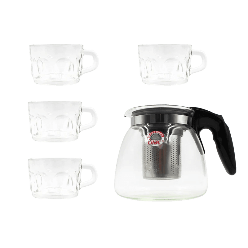 Glass Tea Pot Set 900ml + 4 Cups