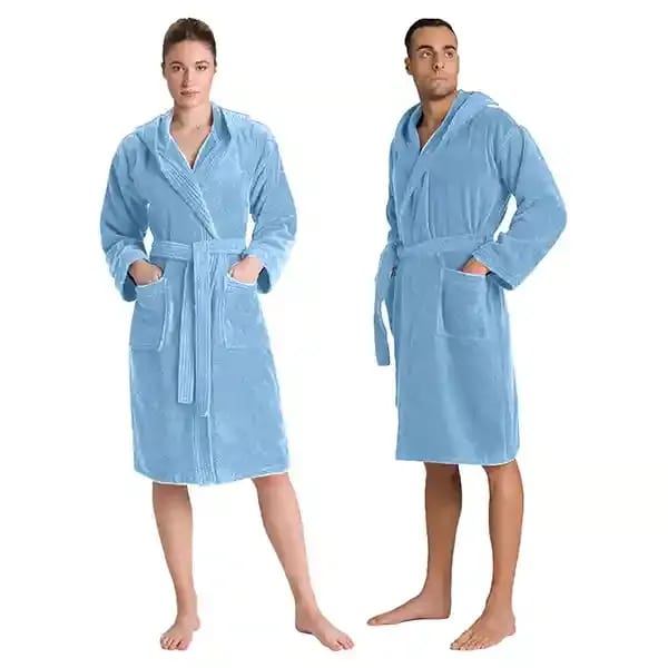 Canon Solid Bathrobe for Unisex (One Piece) - 100% Cotton - Blue (Available in Various Sizes)