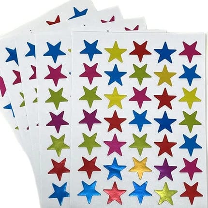 Small Foil Star Stickers For Kids Reward