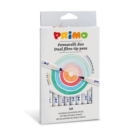 Primo Dual Fibre-Tip Pens - 10 Dual Tip