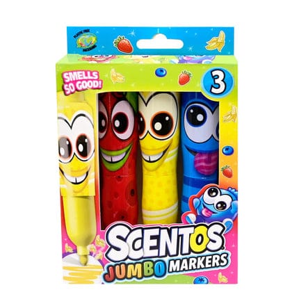 Scentos Funny Jumbo Face Markers - 3 Pack Assorted
