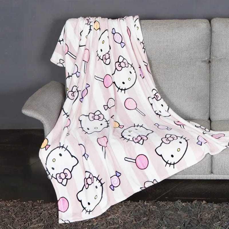 Kangaroo 'Hello Kitty' Kids Blanket - 130x170 cm - Pink