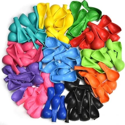 Plain Coloured Balloons Mix Colors 9 inch- Pack of 50