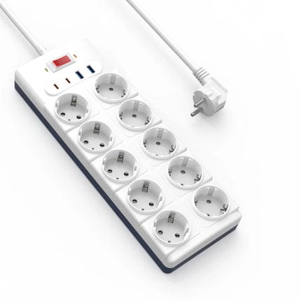 مقبس طاقة Wiwu Wi-S008 20W GaN تكنيك 14 في 1 أبيض 2 متر