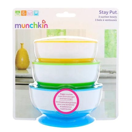 Munchkin Stay-Put Suction Bowls - 3 Pack