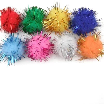 Mite Pom Poms Assorted Glitter 20mm