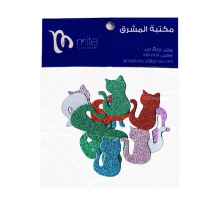 ملصقات فوم لامعة ذاتية اللصق على شكل قطط من ميت