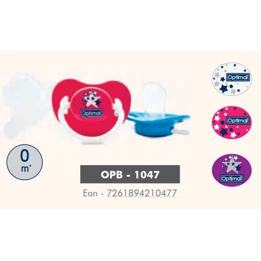 Optimal Orthodontic Pacifier 0+ Blue 'Pink 'Purple 'White