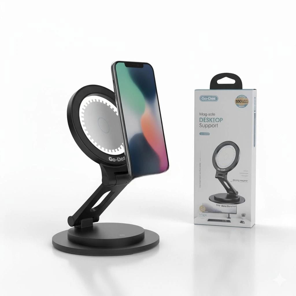 Magnetic Desktop Holder for Charging and Viewing (Go-Des)