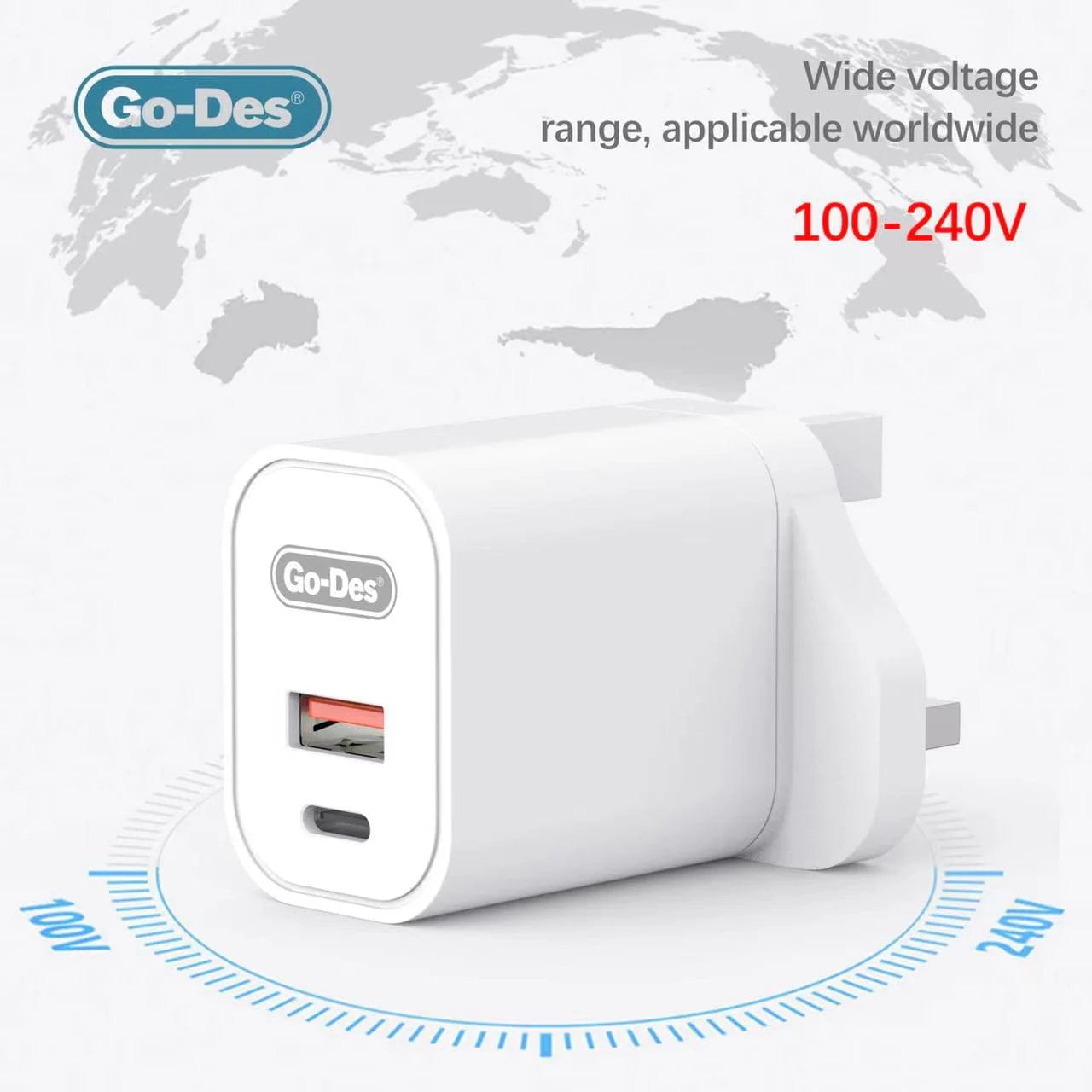 Go-Des USB and Type-C Mobile Charger