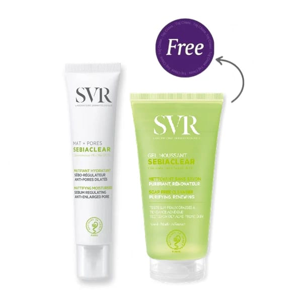 Svr Sebiaclear Mat & Pores 40ml + Sebiaclear Cleansing Gel 55ml