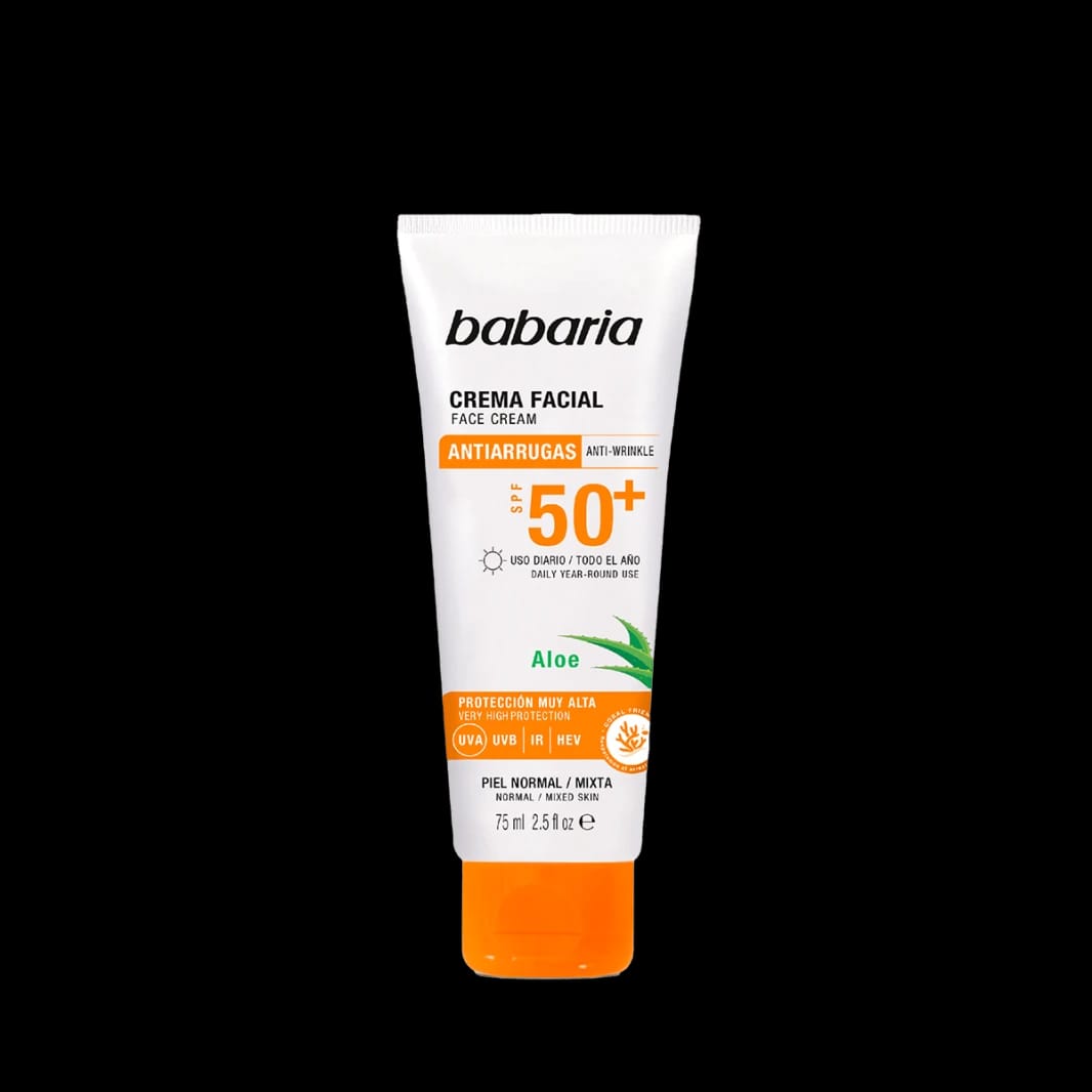 كريم واقي شمس للوجه بالصبار من بباريا SPF50+ للبشرة العادية إلى المختلطة 75 مل