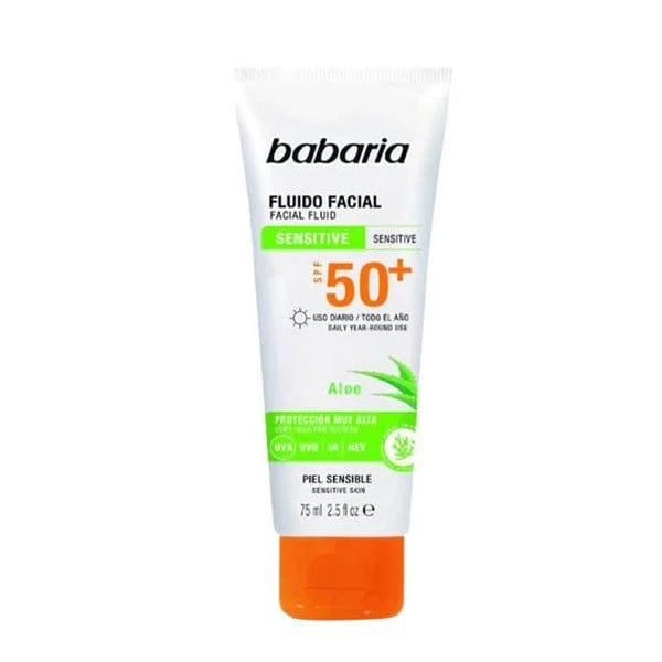 Babaria Sensitive Skin Aloe Facial Fluid Sunscreen SPF50 - 75ml