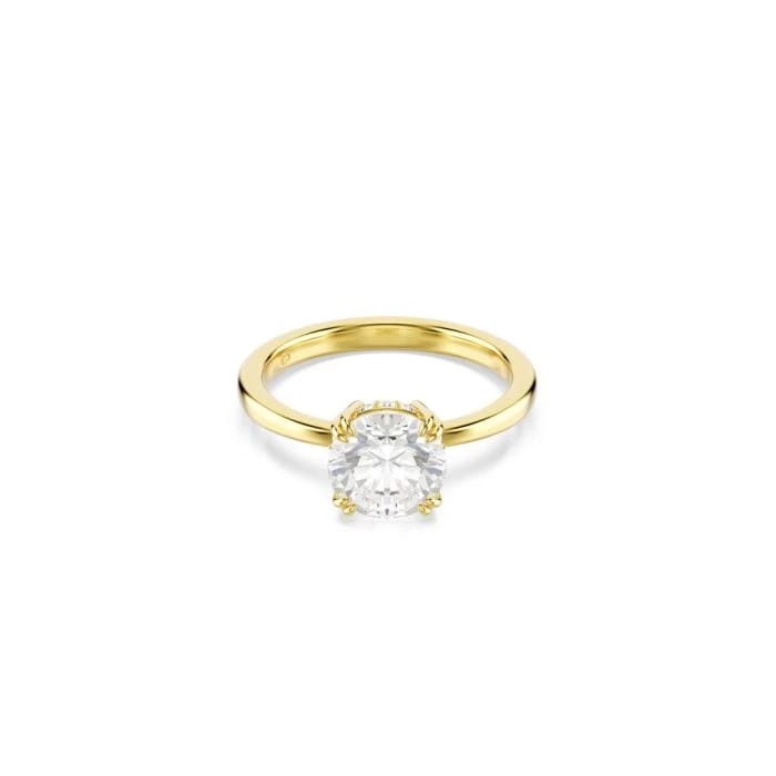 Swarovski Stilla Attract Cocktail Ring, Round Cut, White, Gold-Tone Plated 50