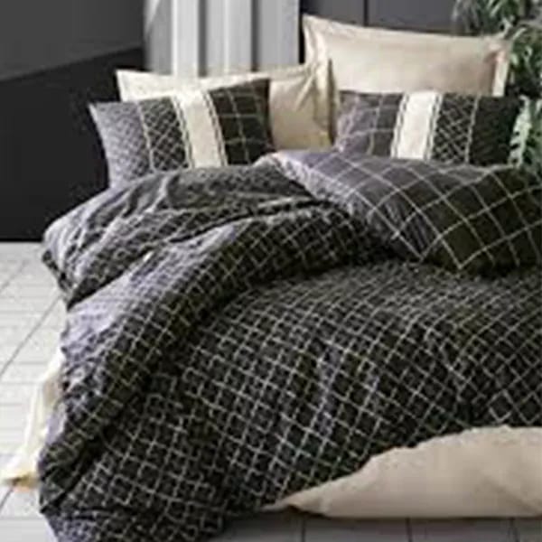 Nova Home Antre Printed Duvet Cover Set - 100% Cotton - Double & King Size - 4 Pieces - Black