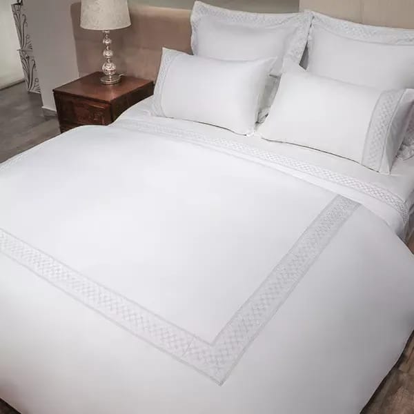 Nova Home Cotton Prime Duvet Set - 100% Cotton, 400 Thread Count - Full & King - 7 Pieces - White