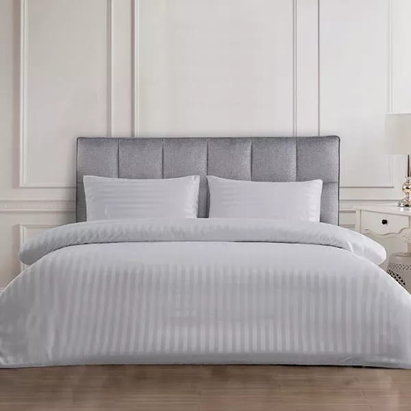Nova Home 'UltraStripe' Hotel Style Duvet Cover Set - Gray (Available in Multiple Sizes)