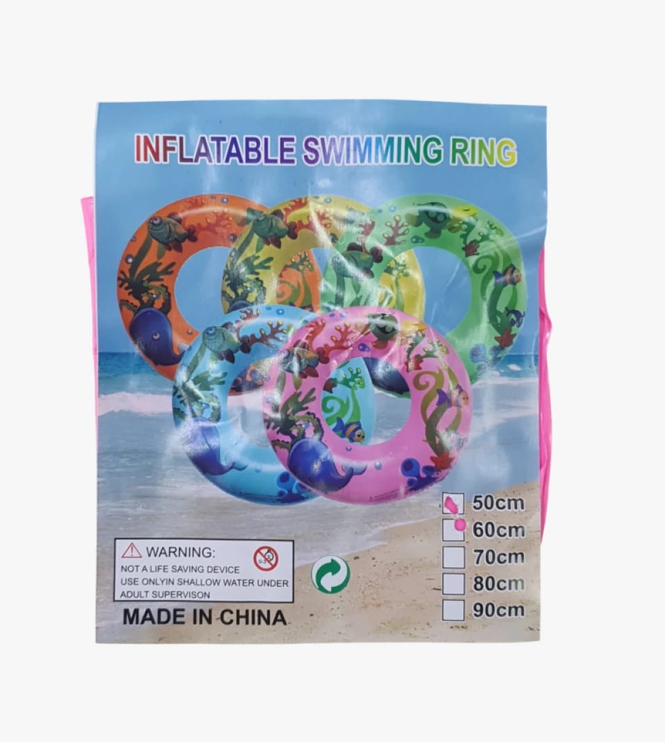 Inflatable Swimming Ring with Vibrant Marine Designs for Water Enthusiasts and Enhanced Pool & Beach Experience