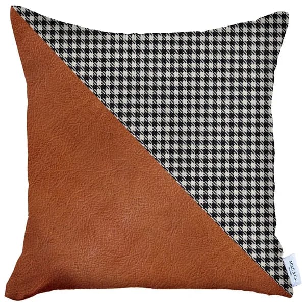 نوفا هوم غطاء وسادة 'Boho Chic' جلد و جاكار - 45x45 سم - بني
