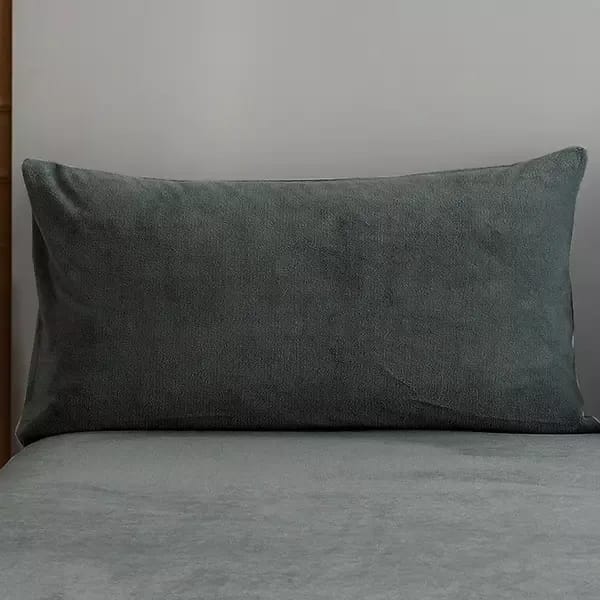 Nova Home 'WarmFit' Winter Warm Microfleece Pillowcase Set - 2 Pieces - Grey
