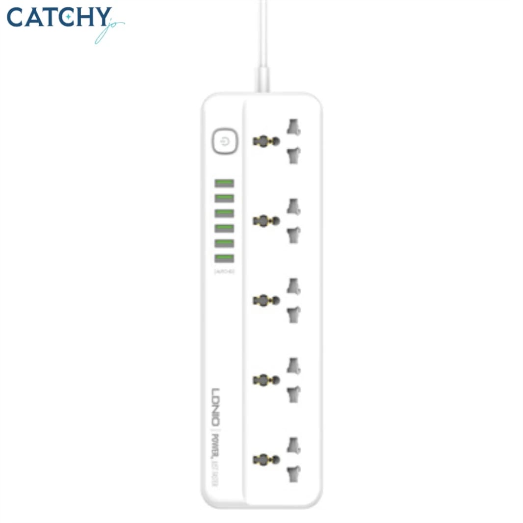 شريط طاقة عالمي 5 منافذ AC من LDNIO SC5614