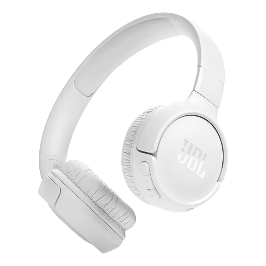 JBL Tune 520BT Wireless On-Ear Headphones - Pure Bass Sound, 57H Battery, White