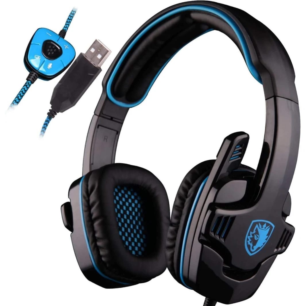 Sades SA901 PC Gaming Headset 7.1 Surround Sound USB Headphones