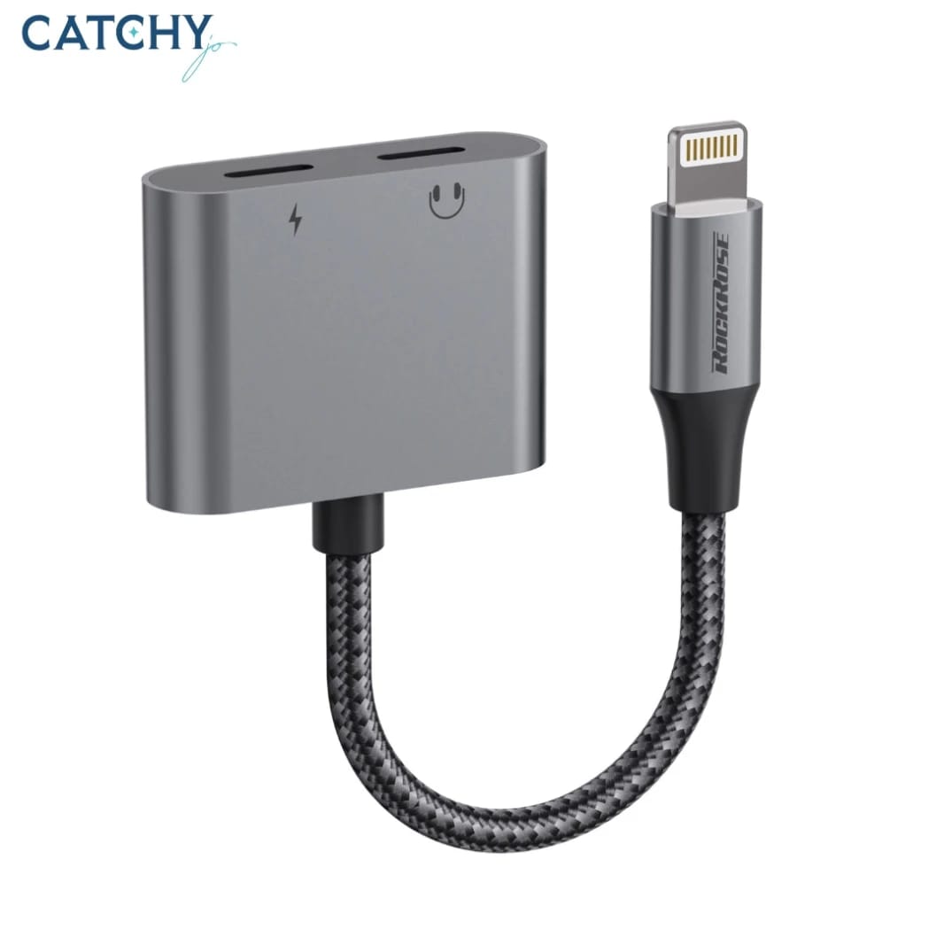 محول ROCKROSE Nexus DL من Lightning إلى Lightning مزدوجة (للمكالمات والموسيقى)