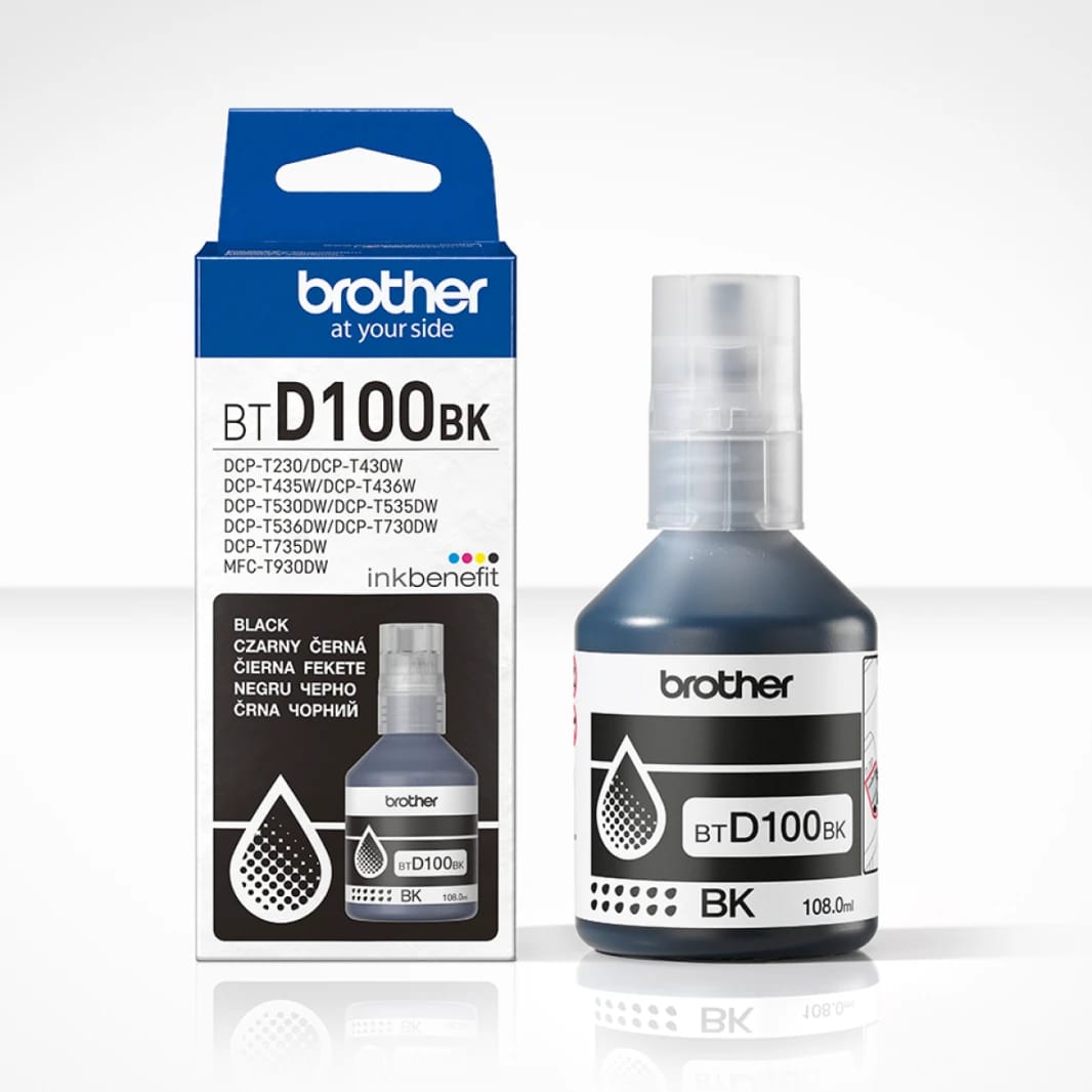 Brother BTD100BK Black Ink Bottle, 108ml, High Yield