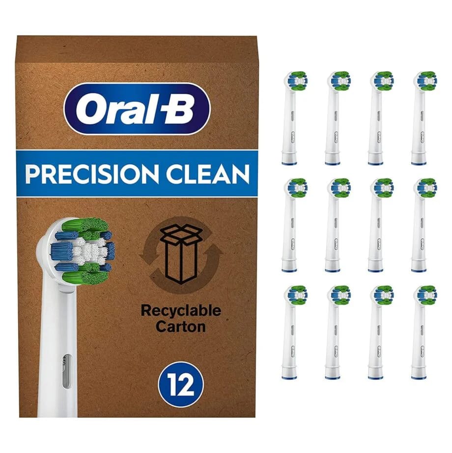 Oral-B Precision Clean Electric Toothbrush Heads with CleanMaximiser Technology – 12 Pack