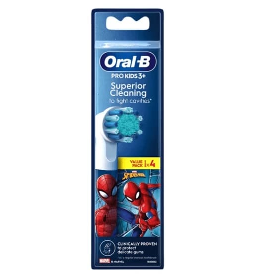Oral-B PRO Kids Spiderman Electric Toothbrush Heads – 4 Pack