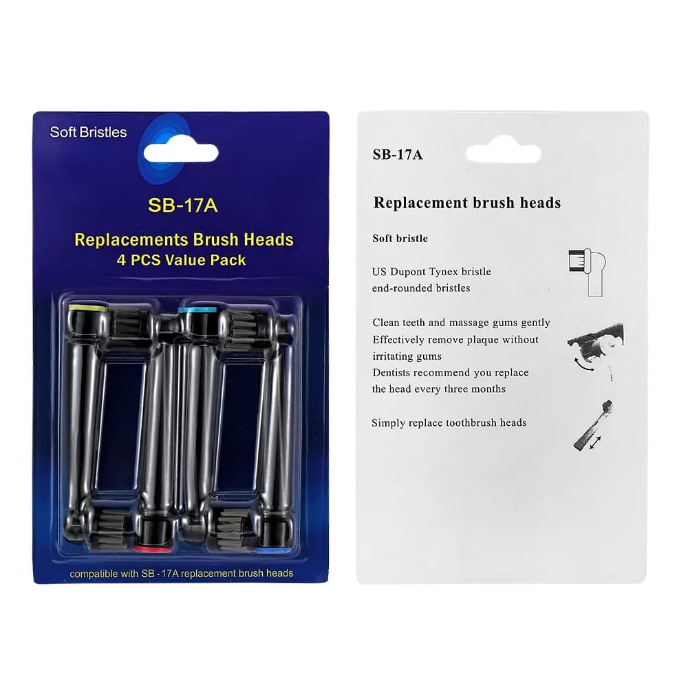 Soft Bristle Electric Toothbrush Heads SB-17A Black
