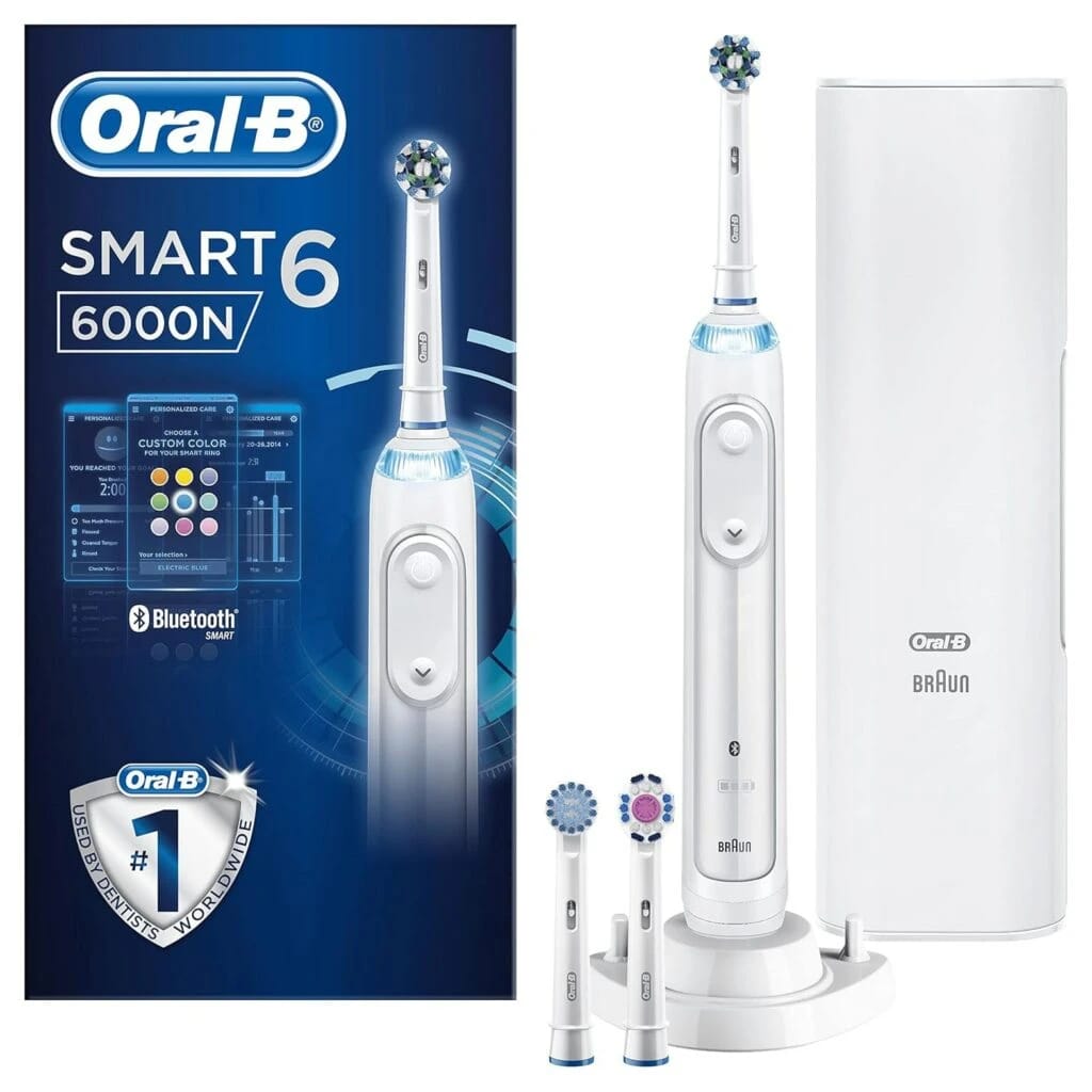 Oral-B Smart 6 6000N Electric Toothbrush with App & Travel Case – White