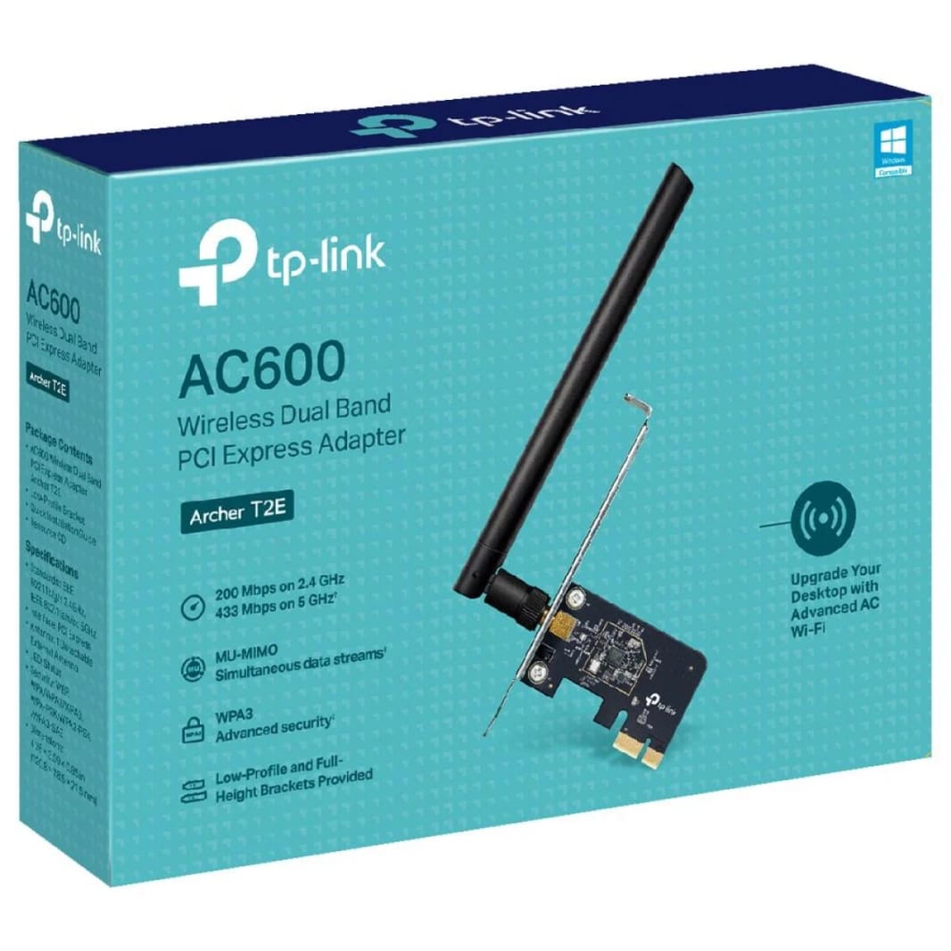 TP-Link Archer T2E AC600 PCIe WiFi Card Dual Band Wireless Antenna
