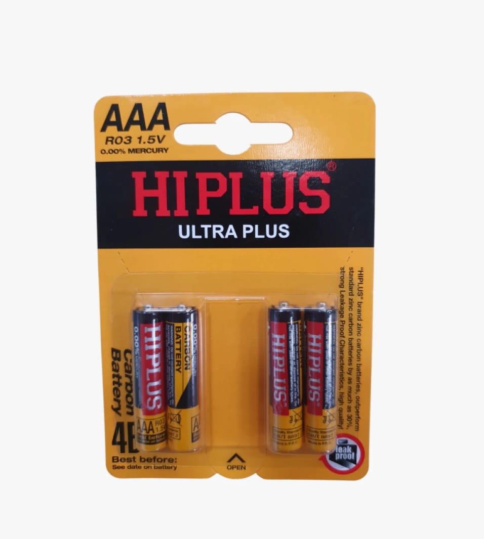 HiPlus Ultra Plus AAA Batteries, High Performance Design for Small Devices, Perfect for Reliable Power Needs.