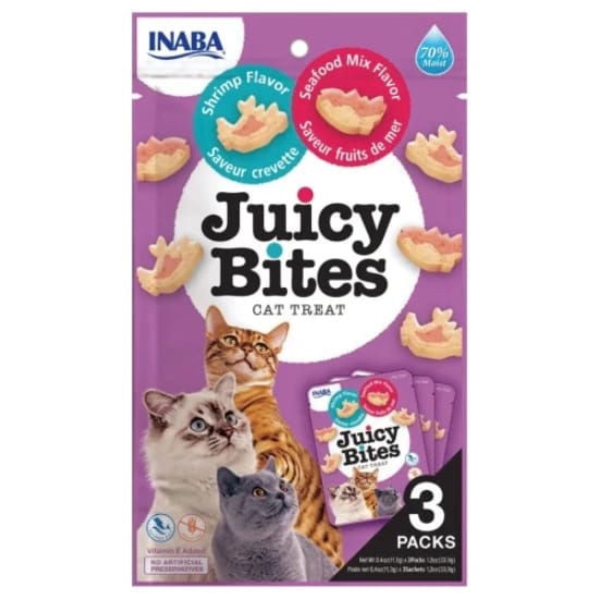قطع مكافأت Juicy Bites Shrimp & Seafood Mix Flavor INABA