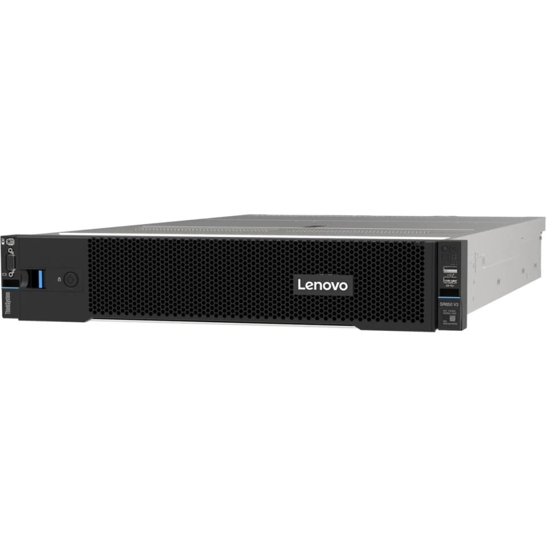 خادم رف لينوفو ثينكسيستم SR650 V3 بمعالج إنتل زيون سيلفر 4510 وذاكرة 64 جيجابايت DDR5