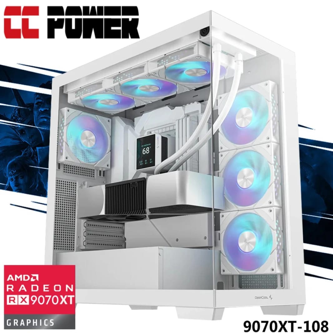 سي سي باور 9070xt 108 كمبيوتر ألعاب جديد الجيل التاسع AMD Ryzen 7 9800x3d
