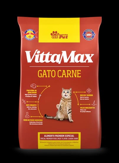 Vittamax Gato Carne - meat Flavor 1 kg بروتين ( 30%) البرازيل