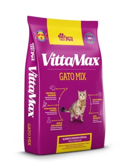 بروتين ( 30%) Vittamax Mix- (Chicken +Meat + Fish + Salamon) Flavor 1 kg