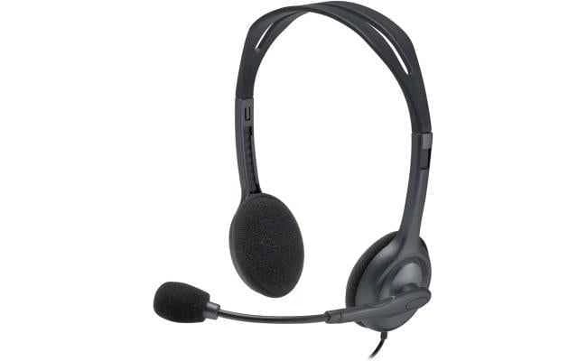 Logitech H111 Wired Headset, Stereo Headphones with Noise-Cancelling Mic, 3.5 mm Jack - Black