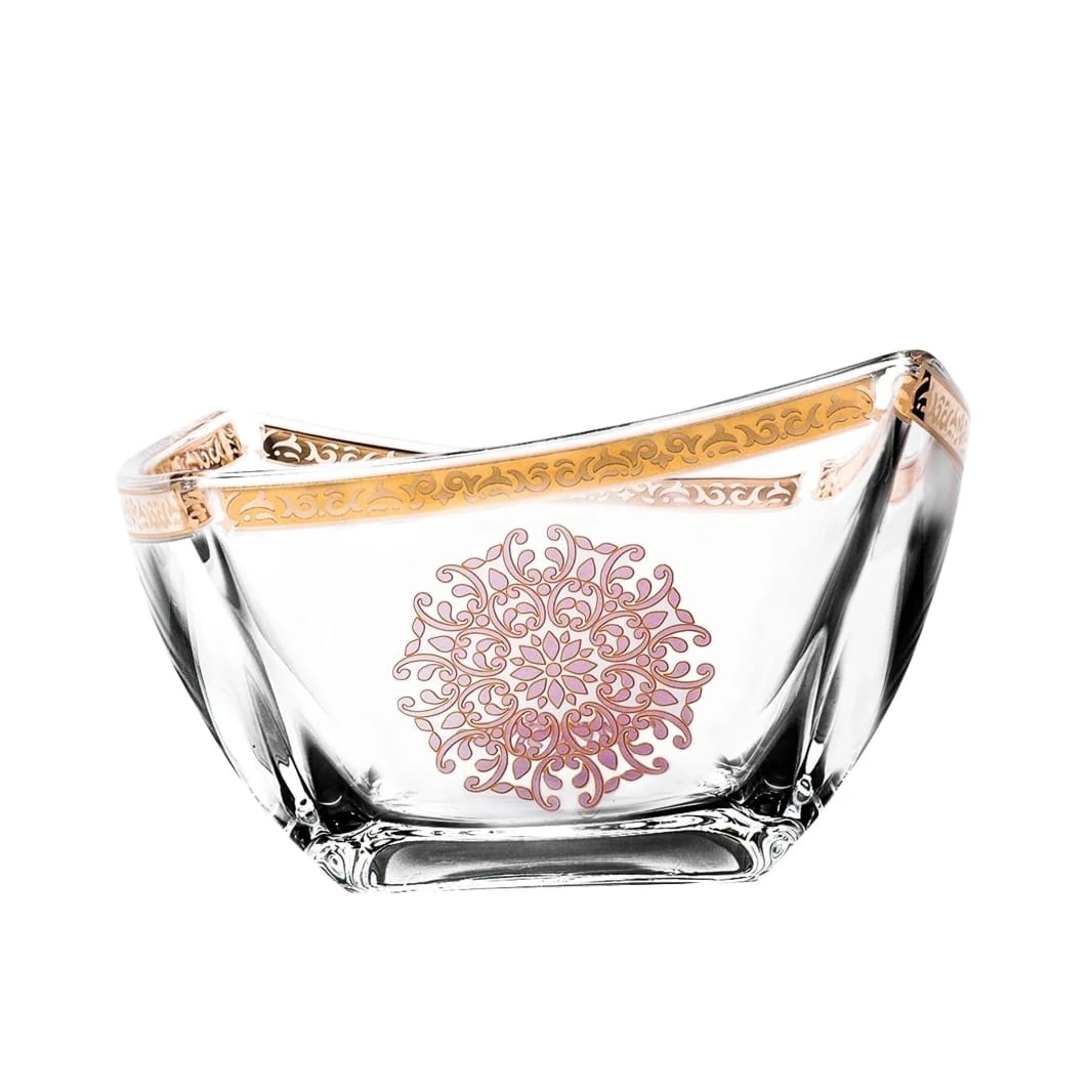 Dimlaj Selena Serving Bowl (Gold & Pink)