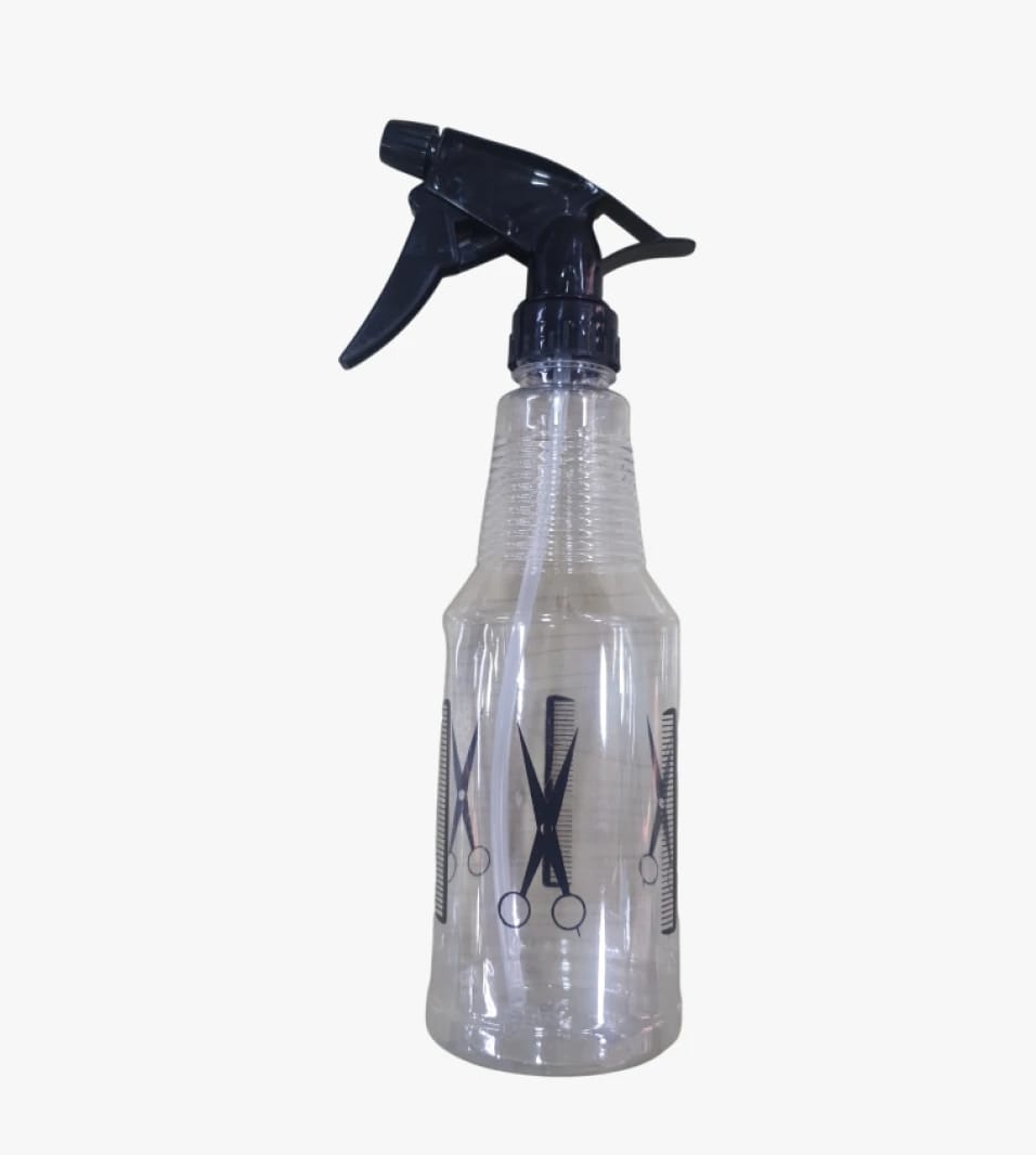 Clear Spray Bottle with Scissors and Comb Design for Professional Salon and Hair Care Use by Well-Known Brand