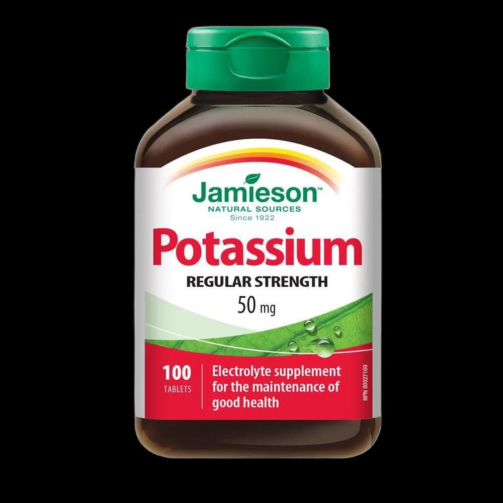 Jamieson Potassium 50 mg Tablets, 100 Count