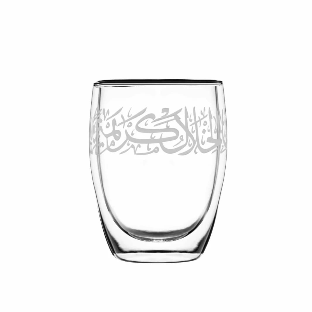 طقم ثلث من دملج مكون من 3 قطع كوب مزدوج الجدار (منقوش)