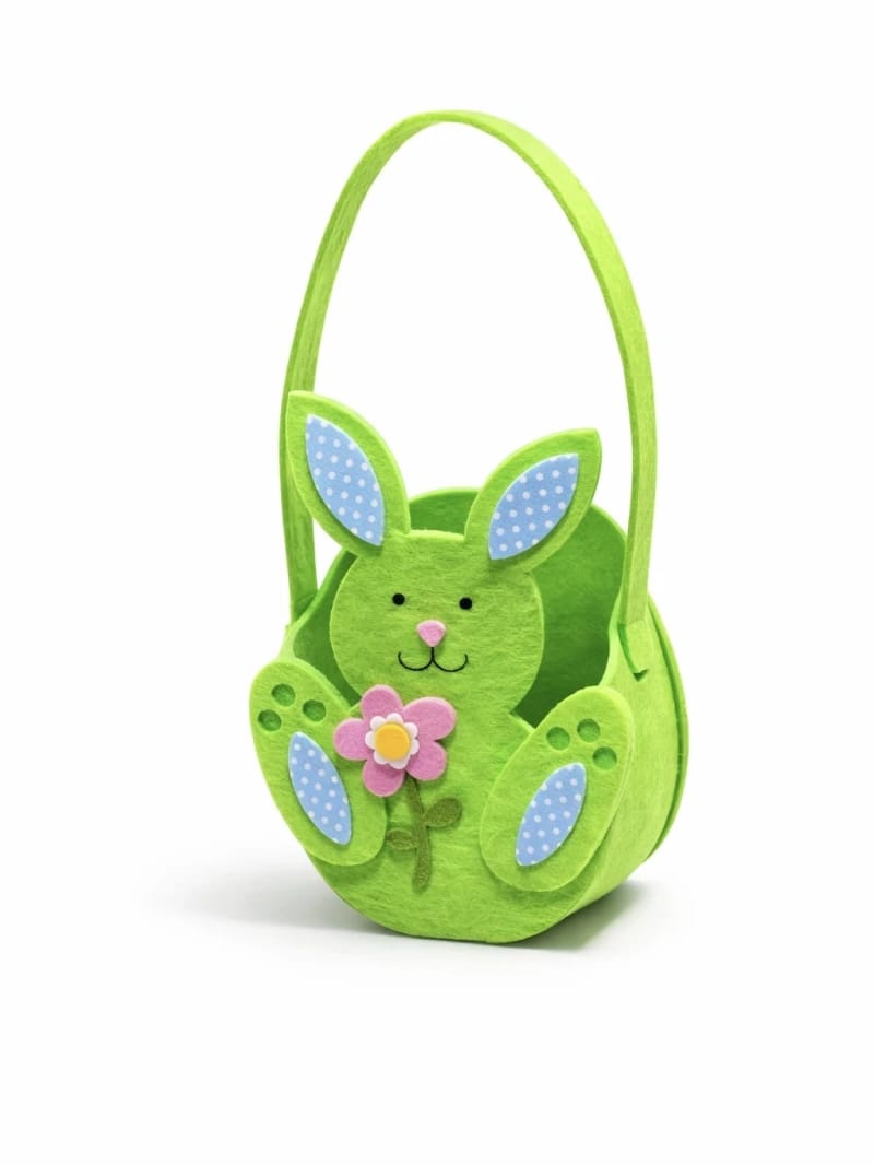 Green Rabbit-Shaped Egg Hunt Basket