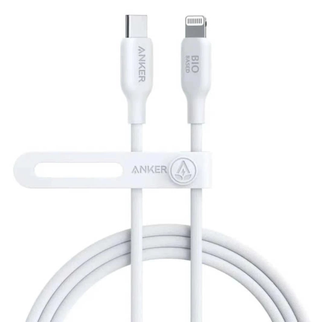 Anker 542 USB-C to Lightning Cable, 20,000 Bend Lifespan, Up to 30W Fast Charging, 1.8m, White