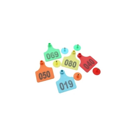 ارقام اذن قياس ( 4.2 سم * 5 سم ) اخضر (100 رقم )