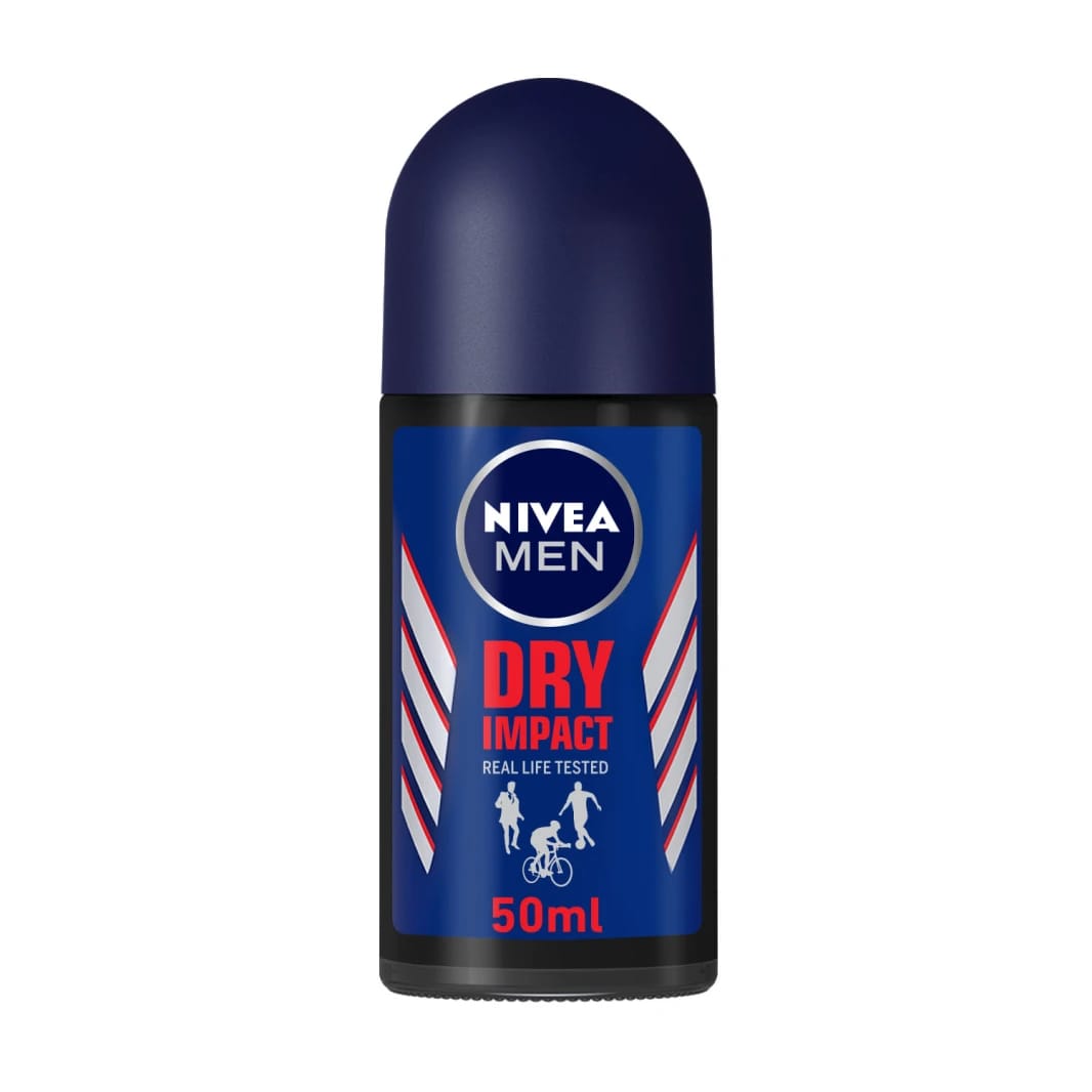NIVEA Men Roll-On Deodorant, Dry Impact, High Performance and Long-Lasting Protection with Real Life Test